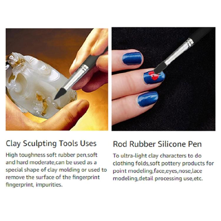 Silicone Paint Gadget with Soft Tip Sculpting Brush for Polymer Pottery Shaping