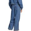 Adidas Originals Premium Essentials Logo Embroidered High-Waisted Zipper Closure Wide-Leg Jeans Women jeans Blue IW5760