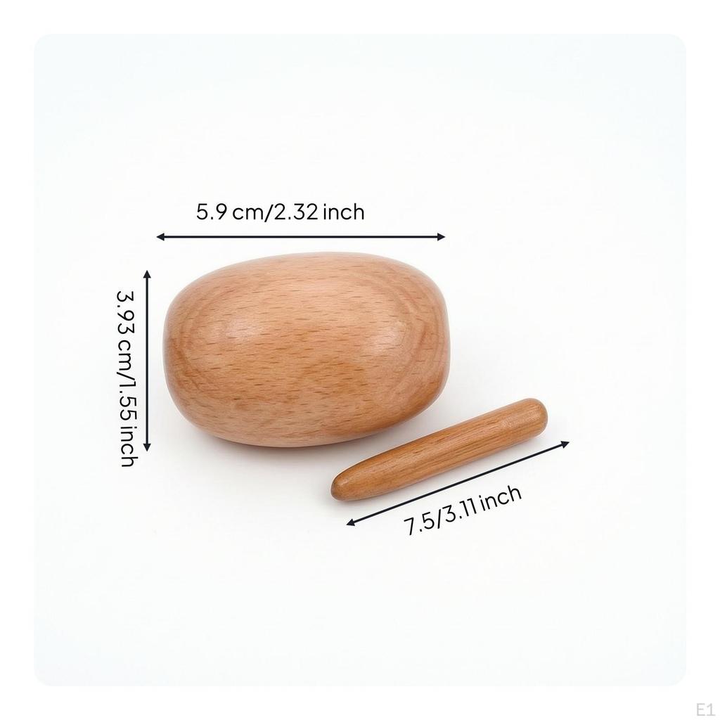Darning Egg with Handle Smooth Wooden Handheld Clothing Mending Tool for Knitters,