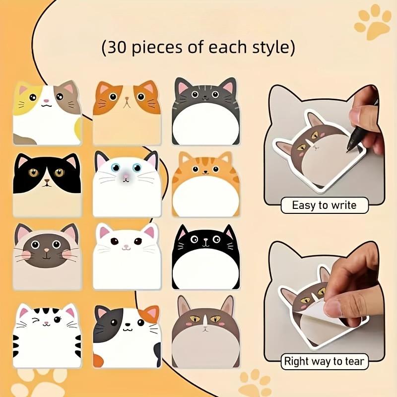 360 Adorable Sticky Notes Featuring 4 Assorted Designs, Perfect for Creative Journaling And Various Note-Taking Situations