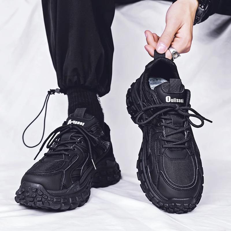 

Summer breathable shoes black labor insurance shoes wear-resistant sports shoes running trendy shoes 39 standard sports code чёрный