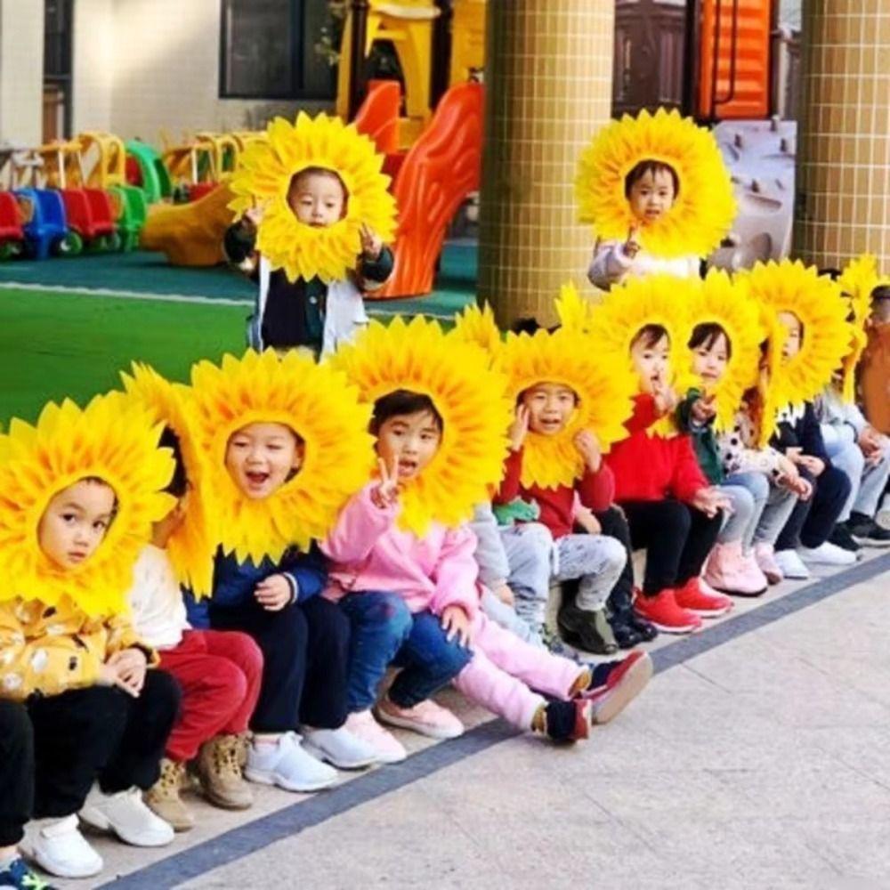 Yellow Party Sunflower Hat Funny Sunflower Hat Headpiece Cute Sunflower Headgear  Music Festival