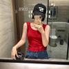 #New autumn and winter wide shoulder vest, close the breasts, gather with chest pad vest, comfortable and soft women's inner top