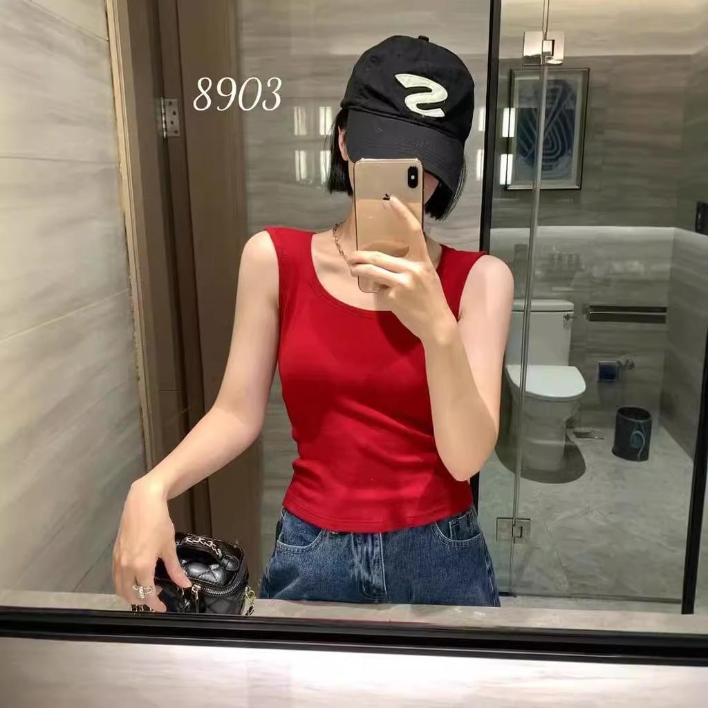 #New autumn and winter wide shoulder vest, close the breasts, gather with chest pad vest, comfortable and soft women's inner top