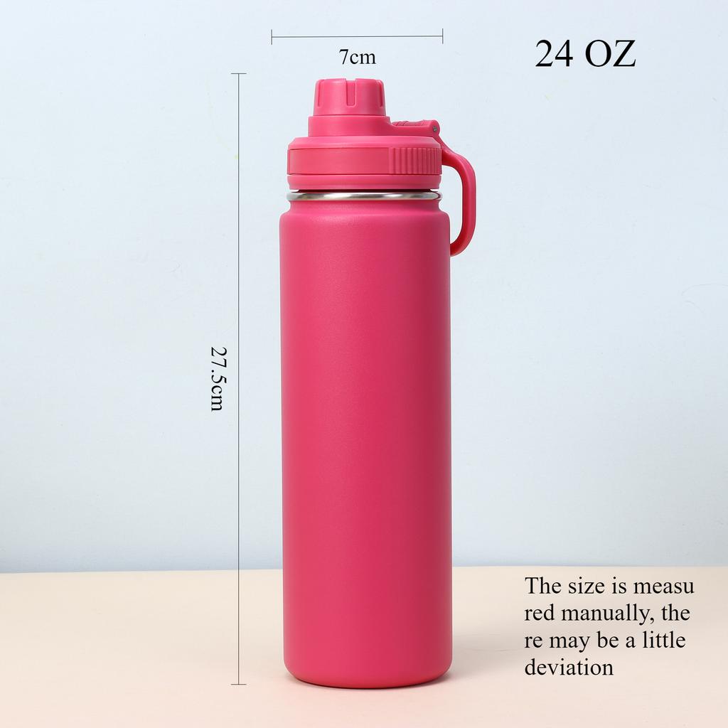 24 Oz Stainless Steel Water Bottle Vacuum Insulated Double Wall Water Bottle Wide Mouth BPA Free Keeps Water Cold for Longer