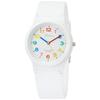 Q&Q Analog Waterproof Wristwatch VS20-001 White Multicolor with Durable Urethane Band