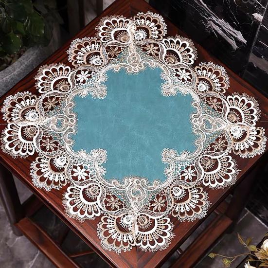 Copertura quadrata in pizzo per comodino, Copertura per tavolino in stile vintage, Protezione impermeabile per tavolo, Tappetino termoisolante per comodino, tavolino da caffè