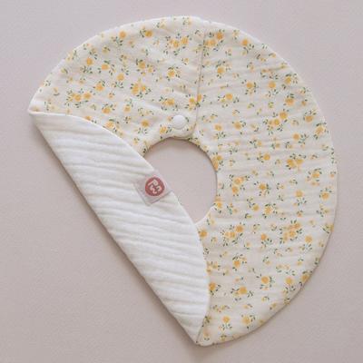 Mumu & Dudu 360 Rolling Bib 15 Colors Double-sided Gauze Bib for Newborn Baby, 2) Yellow_flower, 1 Piece
