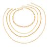 European-American Bohemian Layered Flat Chain Choker Necklace for Women
