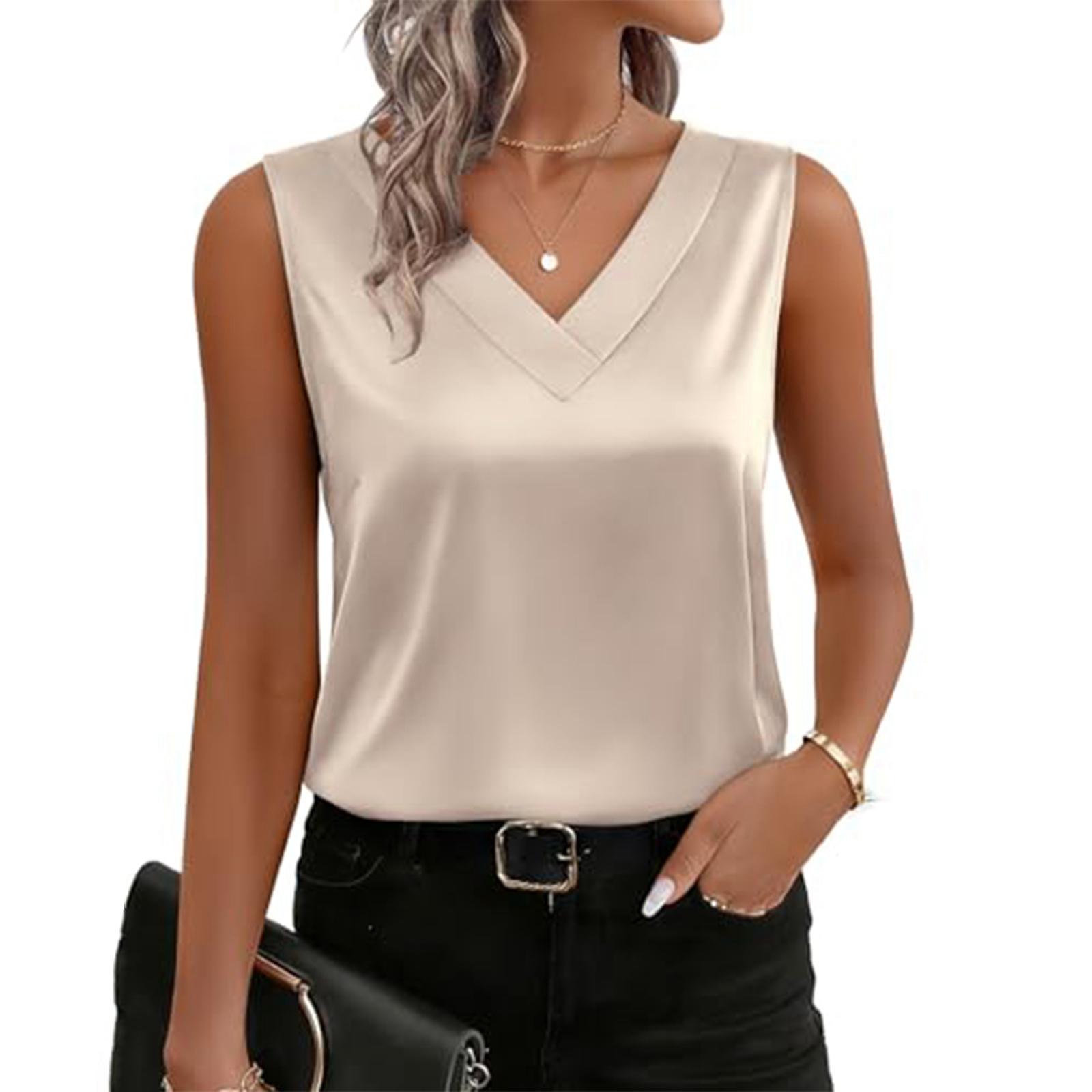 

Women s Solid-color Fashionable Business Work Shirt Formal T-shirt Top XXL