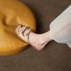 Womens Flat Slide Sandals With Bow Detail Square Toe PU Upper Rubber Sole Casual Shoes