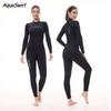 Womens 3mm Full Wetsuit Snorkeling Surfing Swimming UV Protection Thermal Insulated Long Sleeve Slim Fit