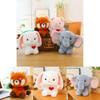 Heart Rabbit Elephant Raccoon Pig Plush Stuffed Animal Soft Cotton Kids Gift For Bedroom Decor
