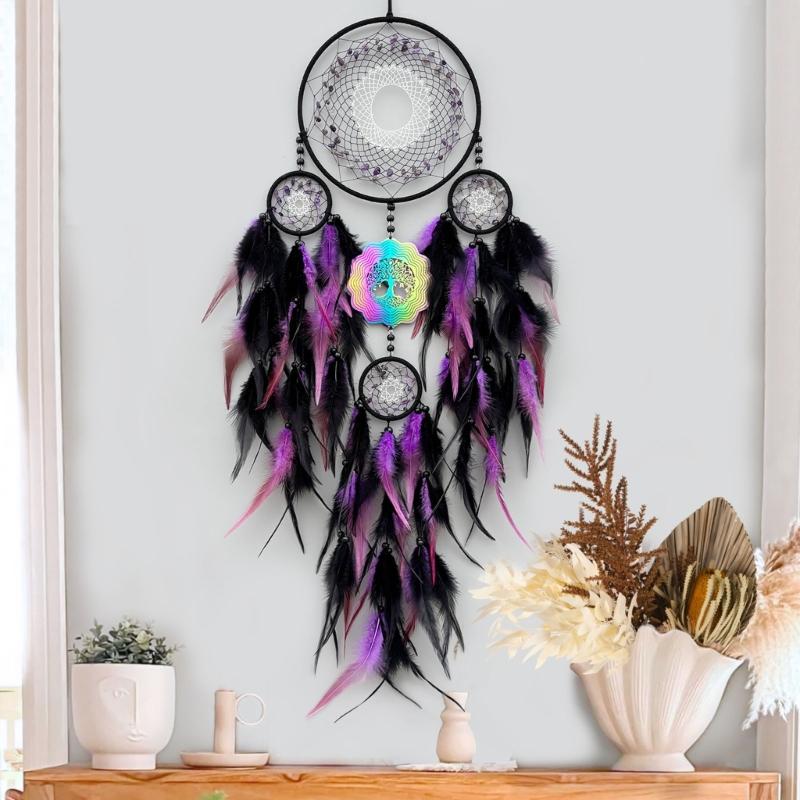 Handmade Dream Catcher Pendants 3D Wind Chimes Wall Hangings Ornament Home Decoration Wind Chimes Dream Catcher