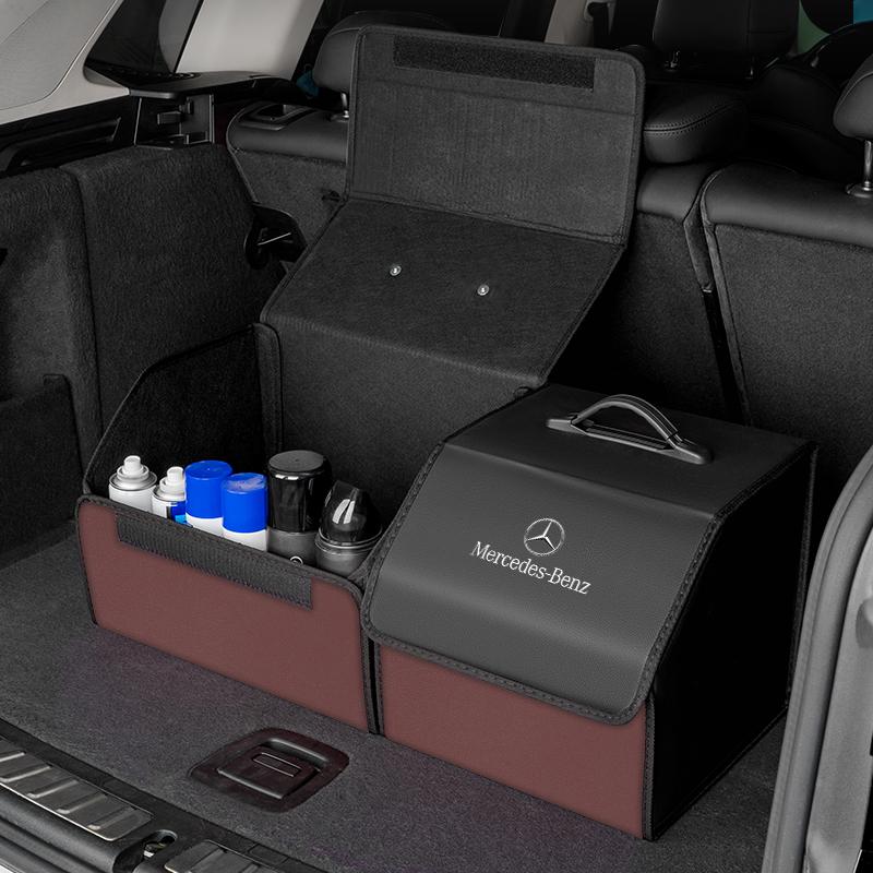 GLC GLB Car Trunk Collapsible SuedeTidying Storage Box Accessories For Mercedes Benz AMG W204 W205 W203 W211 W212 W213 W201 W21