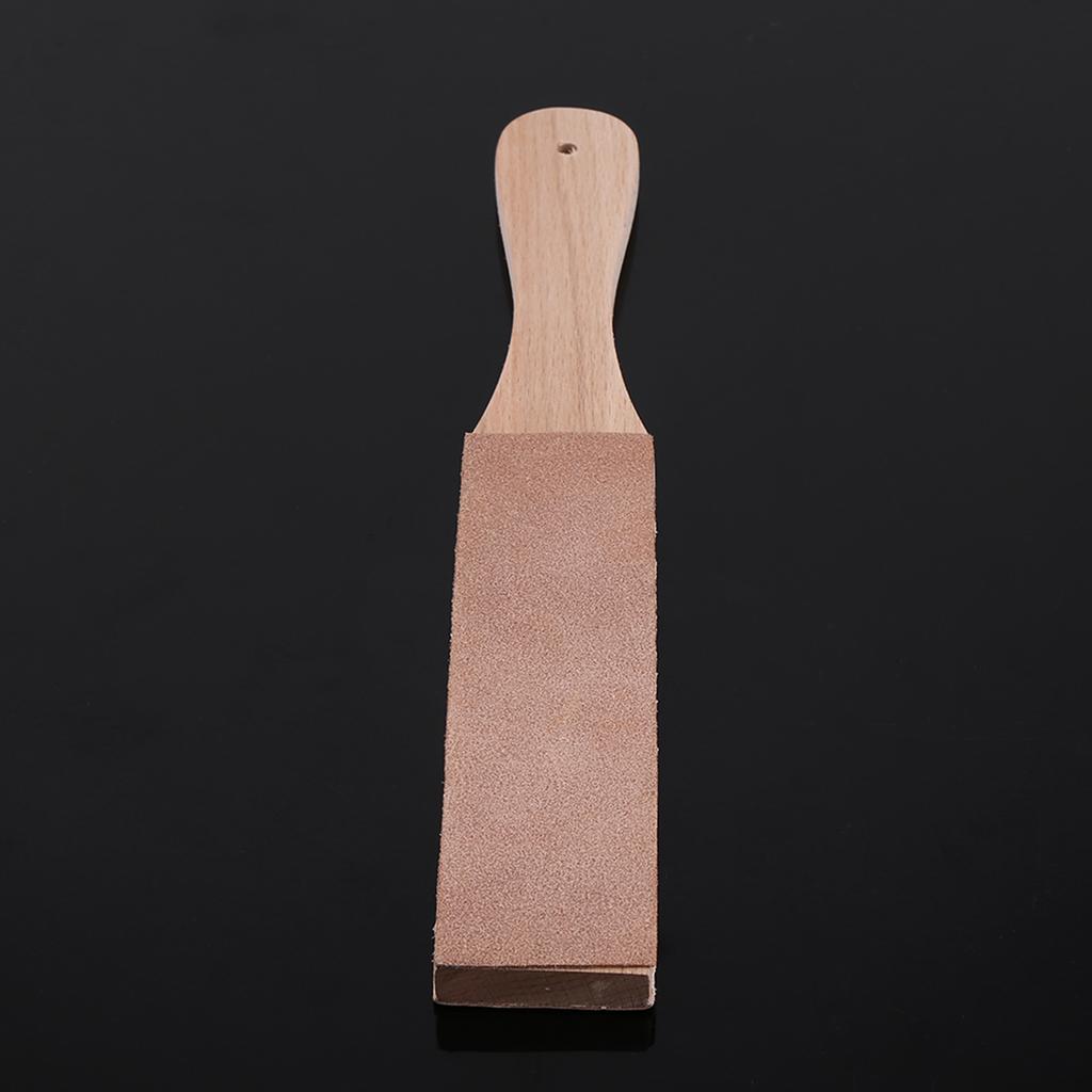 Leather Sharpener with Wood Handle,Multifunctional DIY Leather Craft Polish Sharpening Strop