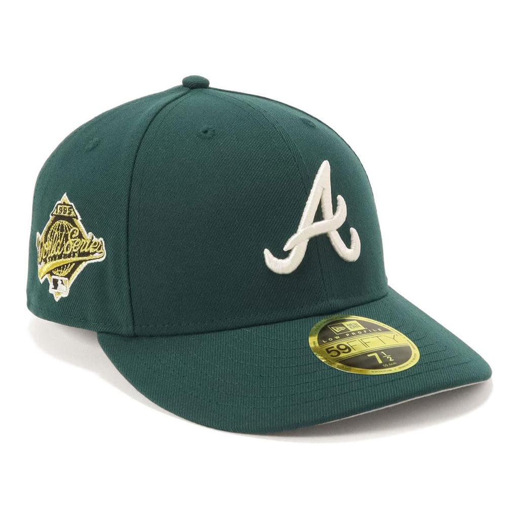 New Era LP 59FIFTY Cap MLB Atlanta ATL Dark with Side Under Exclusive to and Streetwear Travel Sun Gift Idea (70845752, NER35C1735), Braves, Green,