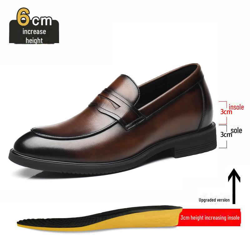 Men's Luxury Height-Enhancing Slip-On Leather Loafers