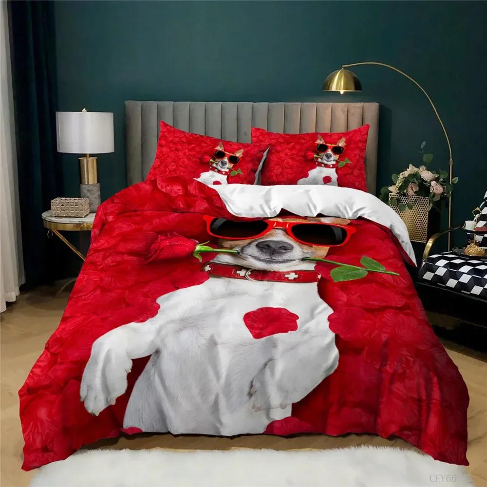 Comforter 3D Dogs / Bear//Cats/ Bed Set Bedding Children Housse De Couettetwin Full Queen King Bedroom Beddings Sets 2-3 Pcs