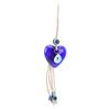 Woven Rope Pendant Blue Evil Eye Heart Shaped Ornament Hanging Decoration for Car Interior Clothing