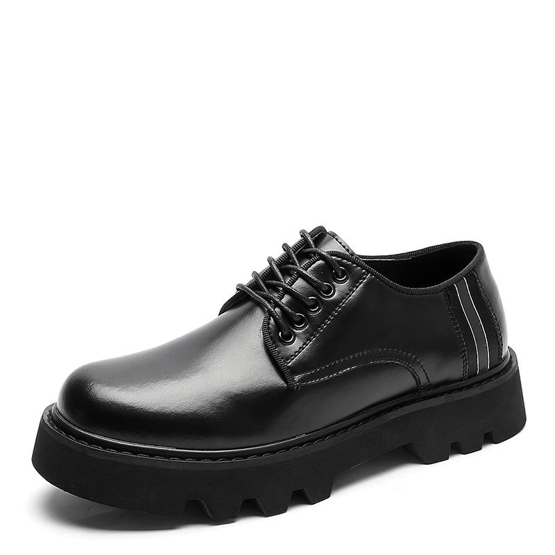 

Мужская мода повседневная деловая обувь на платформе дерби мужские туфли из натуральной кожи туфли-лоферы без шнуровки свадебная обувь уличная одежда в стиле Харадзюку 38 чёрный