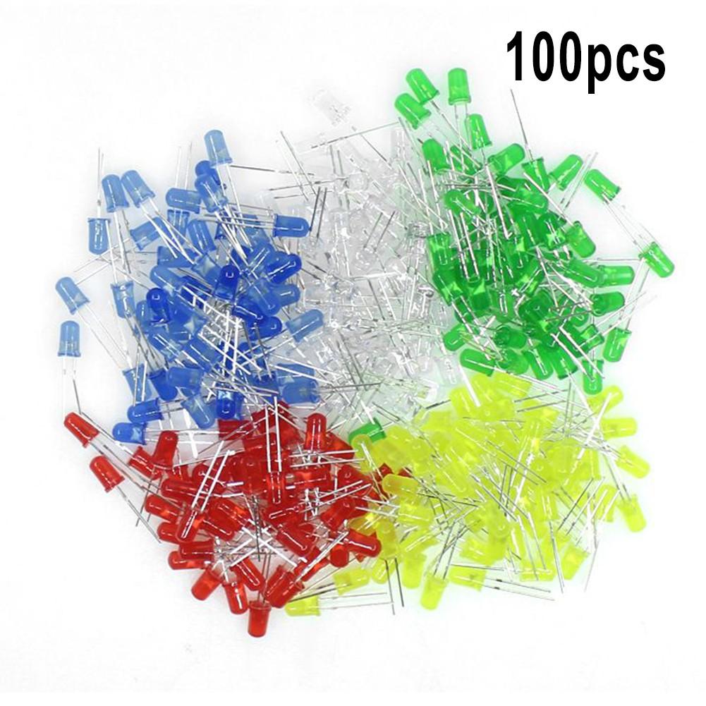 100pcs Super Bright LED 3mm Red/Blue/Green/White/Yellow LED Lighting DIY Bulbs