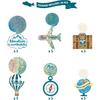30CT Travel Themed Hanging Swirl Decorations Adventure Awaits Bon Voyage Farewell Retirement Themed Party Around The World Wedding Shower Party