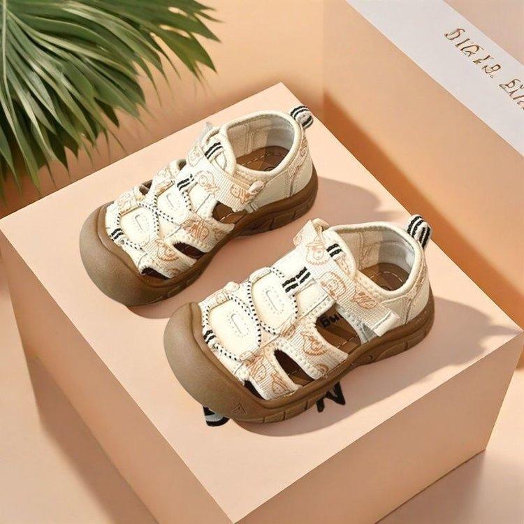 

Baby boy toddler shoes bag head sandals non-slip 2025 summer new niche design girls shoes soft sole tide 30