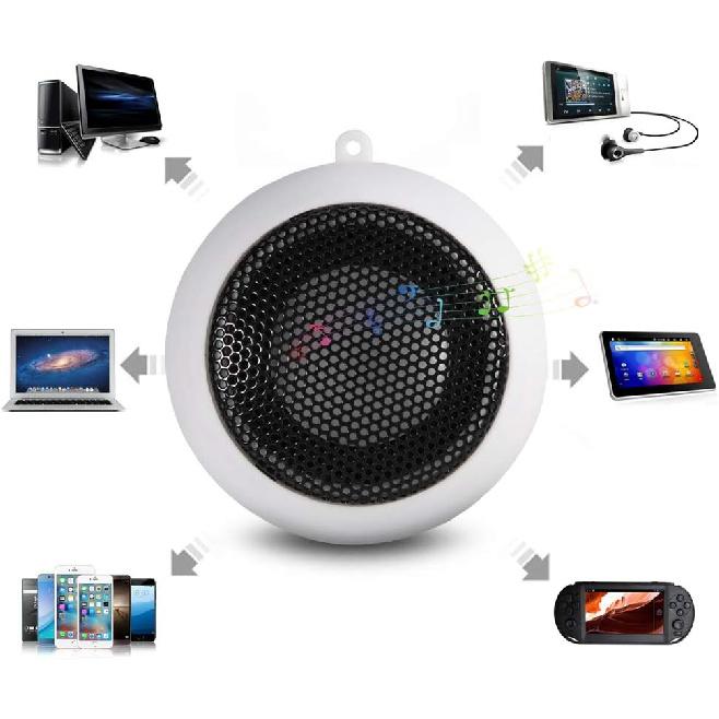 Portable Computer USB Speaker, Mini HD Audio Subwoofer Speaker with 3.5mm Audio Cable for PC Laptop Mobile Phone MP3(Black)