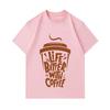 Men's 100% Cotton Crew Neck Short Sleeve T-Shirt, Life Is Better With Coffee Print Casual Lightweight Tee for Daily Street Wear Summer Top