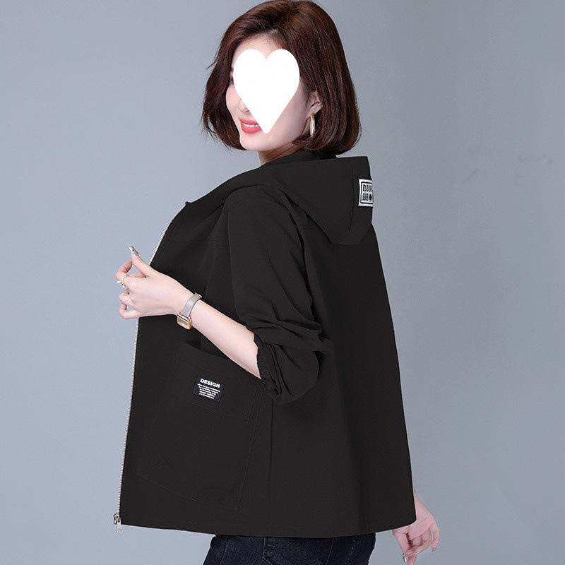 Hooded Short Jacket Women's Spring and Autumn Casual Loose Western Style Age-reducing Jacket