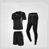 Sports Suit Men's Casual Men's Fitness Suit Tight Running Training Pants Three Piece Set