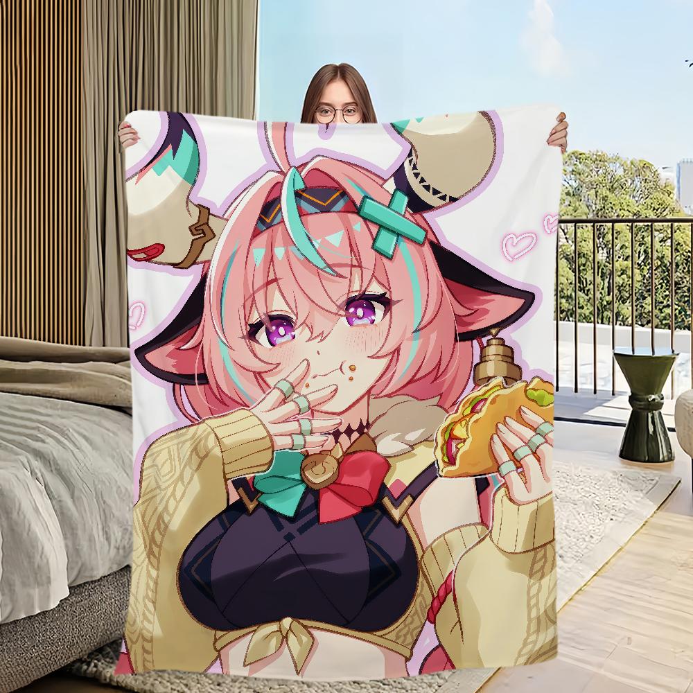 warm comfort soft Varesa plush blanket for sofa living room office NEW bedroom travel Genshin Impact gift single-sided printed