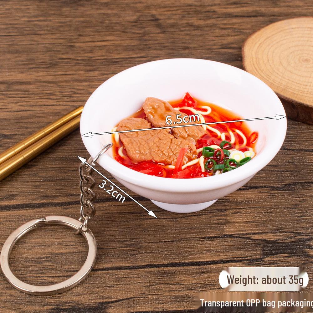 Handmade Japanese Ramen Keychain: Gourmet Model Toy & Schoolbag Charm