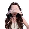 Xiaohongshu Age-reducing Plaid Empty Top Hat Women's Spring and Summer Big Brim Travel Sun Protection Visor Sun Hat