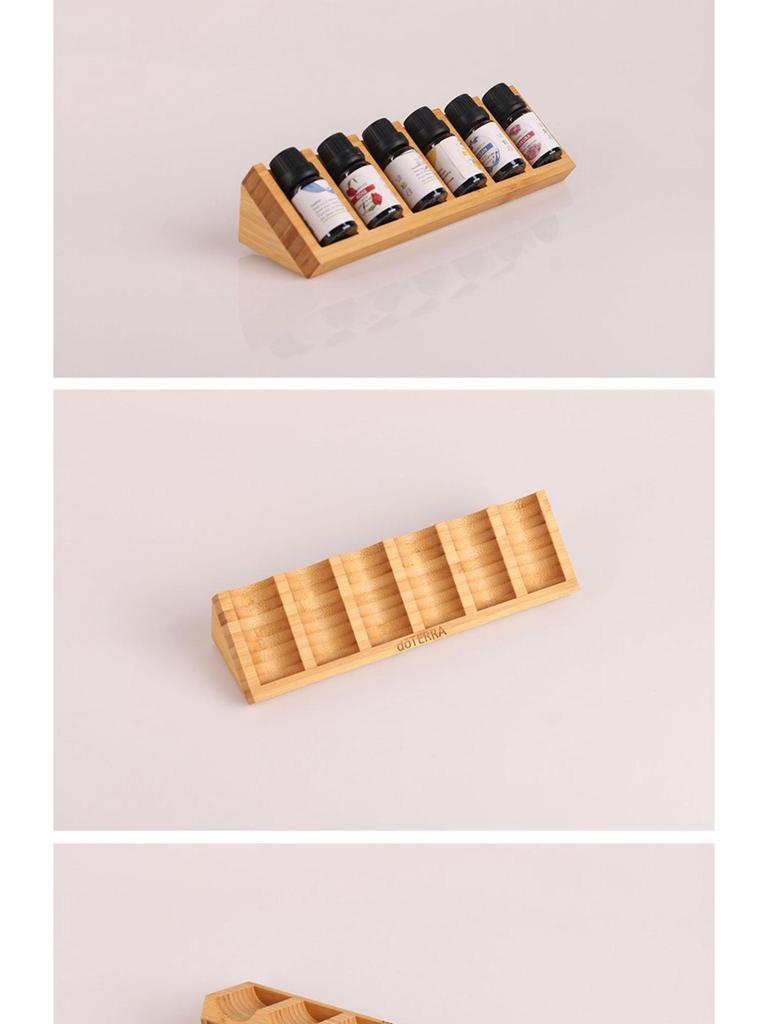 In-stock 6-Slot Wooden Essential Oil Display and Storage Rack