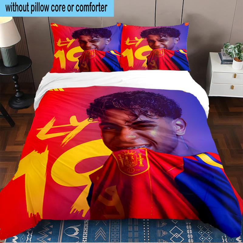 Set Biancheria da Letto 3 Pezzi Football Spirit Ya-mal, Include 1 Copripiumino e 2 Federe Perfetto per Camera da Letto, Dormitorio, Regalo di Natale per Fan