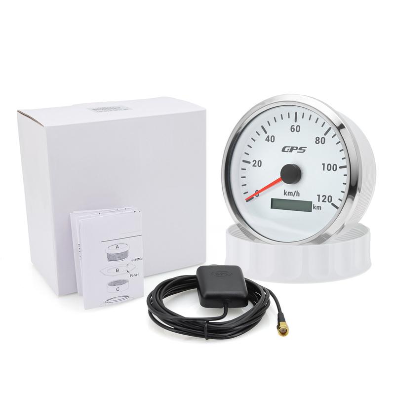 110MM Gauge 120km/h 120MPH GPS Speedometer  with Antenna for Car Boat Truck Motorcycle Speed Meter 7 Colors