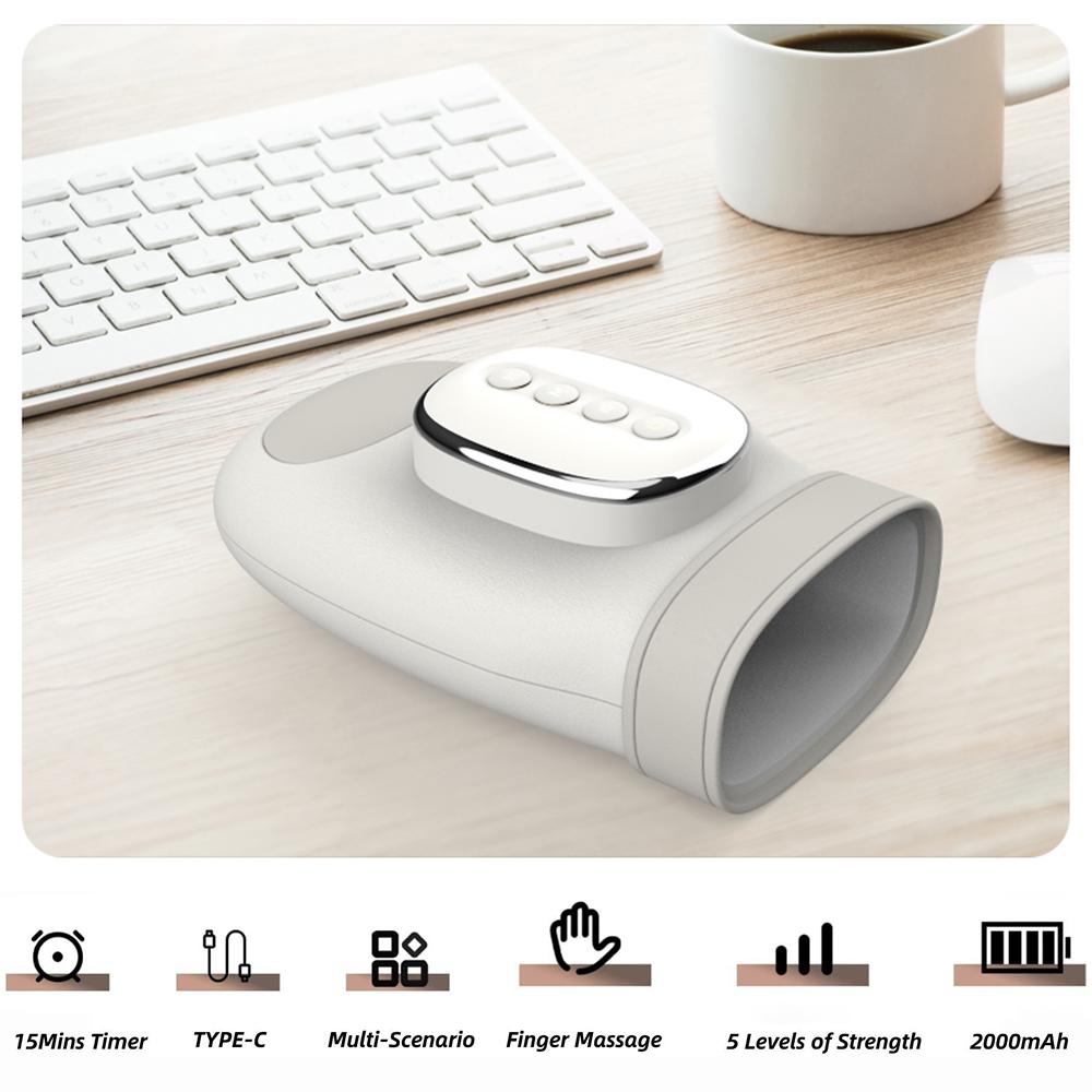 Electric Hand Massager Cordless Hand Massager with Vibration and Heat Air Compression Finger Massager for Arthritis Pain Relief