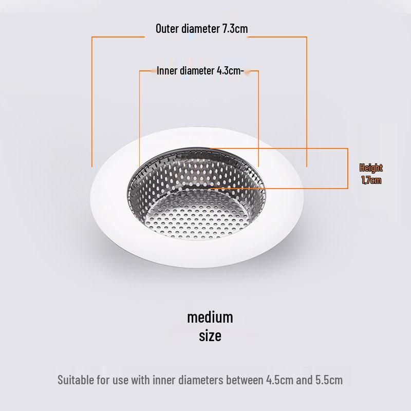 Stainless Steel Kitchen Sink Drain and Vegetable Basin Anti-Clogging Filter Net