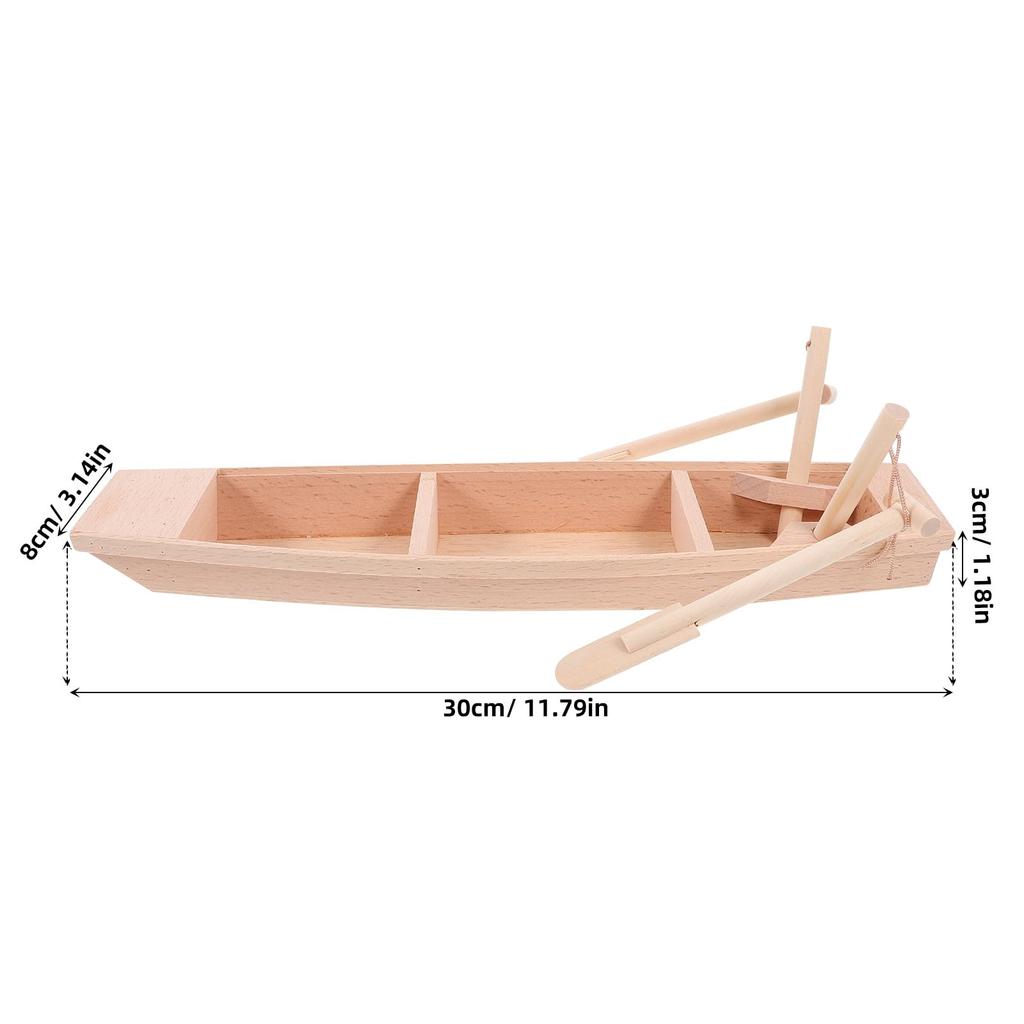 ARTIBETTER Wooden Fishing Boat Model Miniature Boat 12 Inch Small Wooden Ship Handcrafted Craftsmanship Home Office Desk Decor