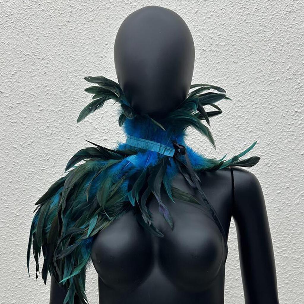 Gothic Feather Shawl Stage Makeup Ball Costume Accessories