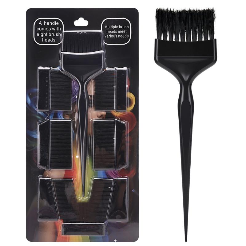 

Набор для окрашивания волос из 8 предметов со сменной головкой-кистью Салонные и домашние парикмахерские инструменты для легкой чистки, долговечные инструменты и аксессуары для тонирования и окрашивания чёрный