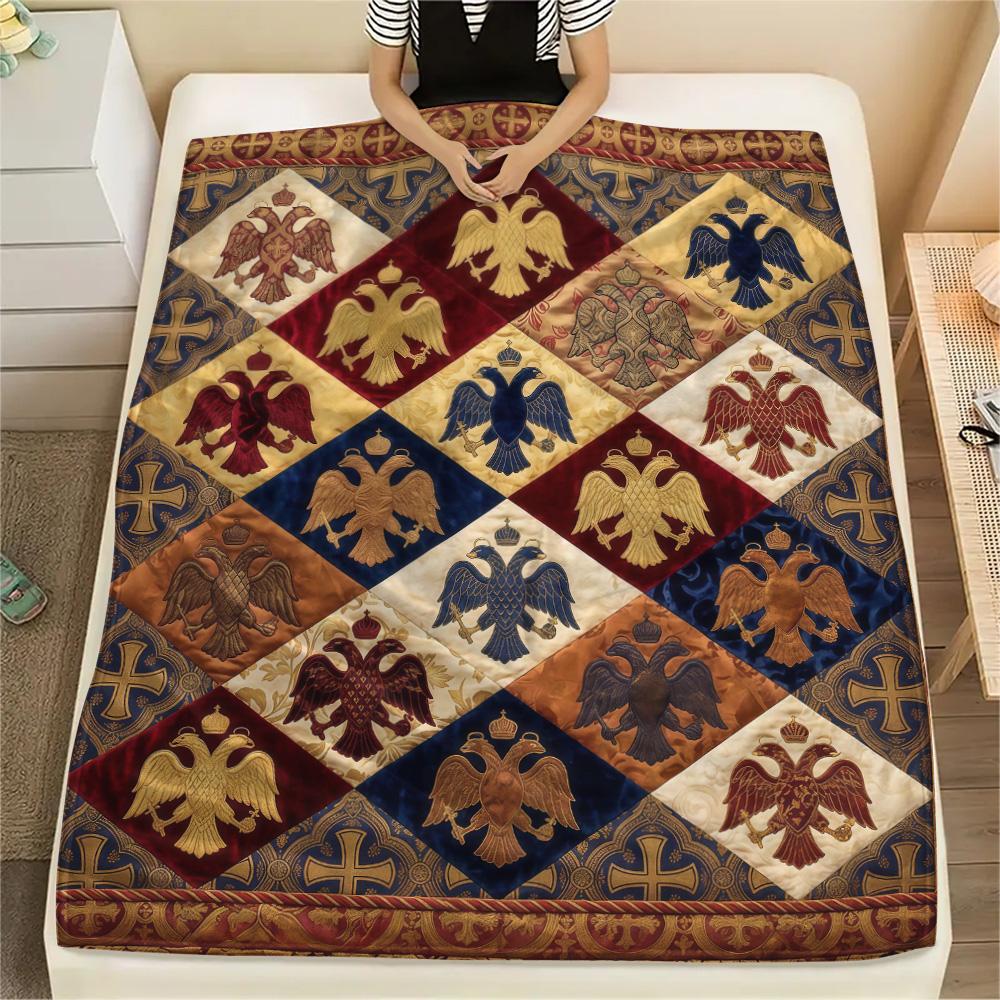 1Pc Cultural Puzzle Print Flannel Blanket High Quality Warm Comfortable Cover for All Seasons Perfect for Gifts Home Decor
