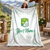 Club Leon Custom Name Flannel Blanket Personalized Soft Warm Plush Throw Blanket Customized Gift for Family Friends