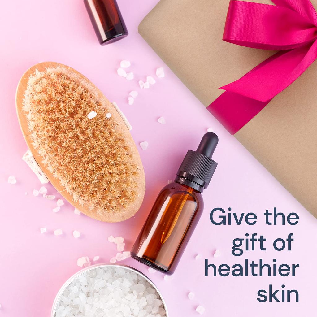 Wet and Dry Body Brush Exfoliator Soft Bristle Brush Naturally Exfoliates Dead Smooths Slows and Stimulates Lymphatic and Blood Flow by Scala 5 X