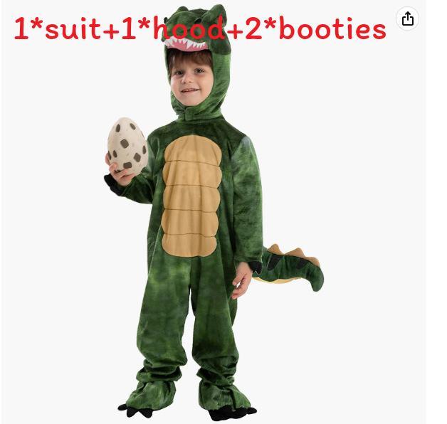 Dinosaur Halloween Onesie For Kids With Polyester Fabric And Fun Cartoon Design For Costume Party