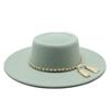 Men Women Wool Felt Round Crown Wide Brim Sun Protection For Travel Outdoor