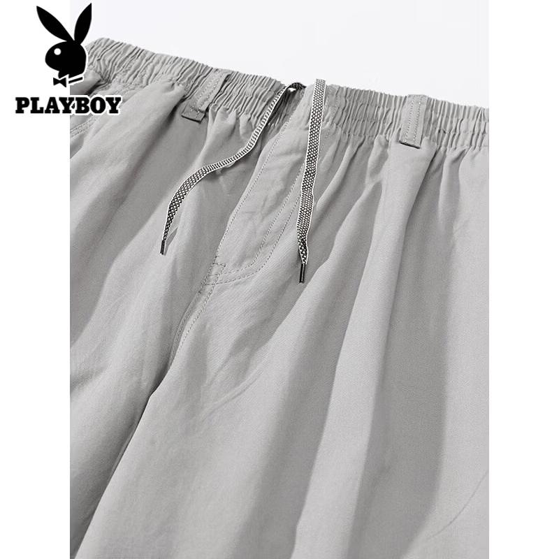 PLAYBOY Men's Pure Cotton Straight-Leg Casual Trousers