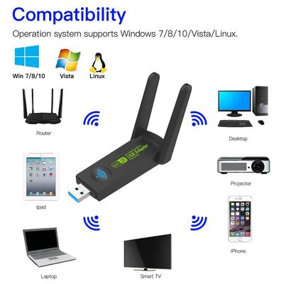 1300Mbps 2.4+5Ghz Gigabit Dual Band Bluetooth Usb Wifi Adapter Wireless Network Card Wireless Usb Wifi Adapter Pc Network Card